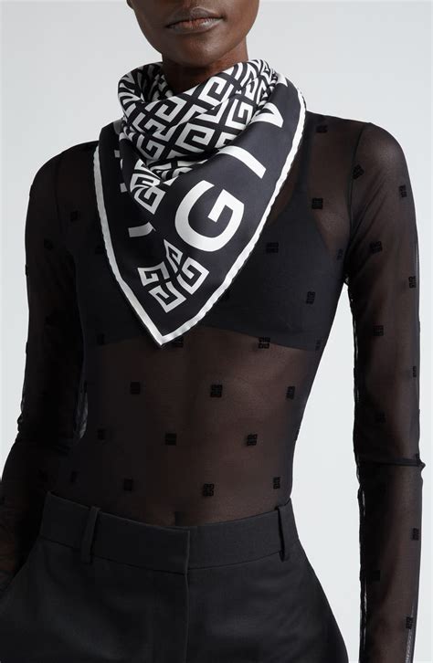 Givenchy 4G Logo Silk Twilly Scarf on SALE 